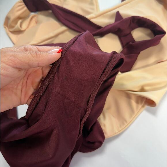 Raising Wild Vanessa One Piece In Maroon Tan Sz XL - Picture 7 of 7